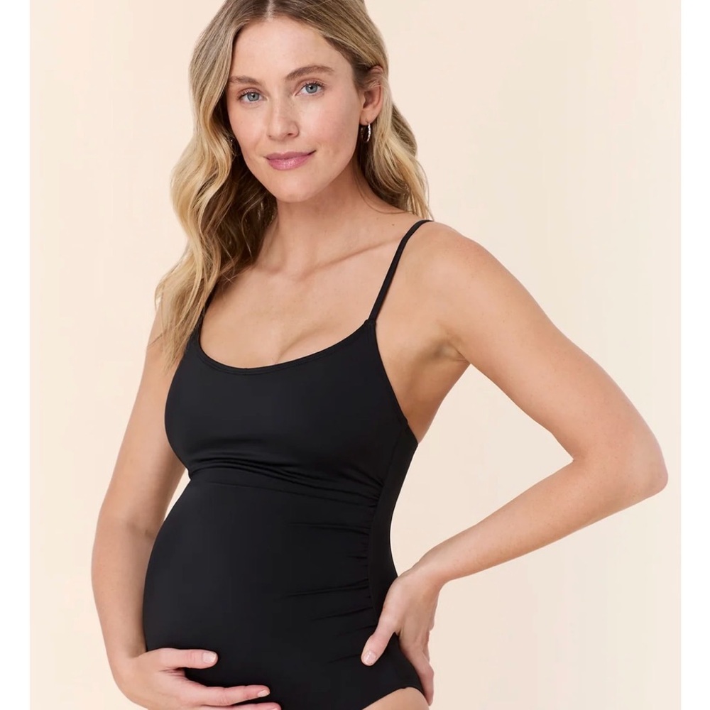 Amalfi Maternity One Piece swimsuit in black.